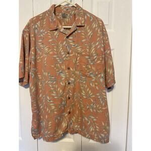Vintage KONA KAI Mens Hawaiian Shirt Orange 90s Floral XL Cotton Viscose